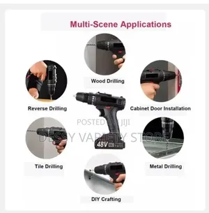 Wireless Drill and Electric Screwdriver Kit 48v 3/8