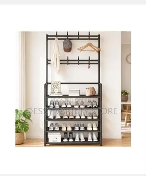 5-Tier Metal Shoe Rack Hat Rack, Entryway Durable Storage Organizer