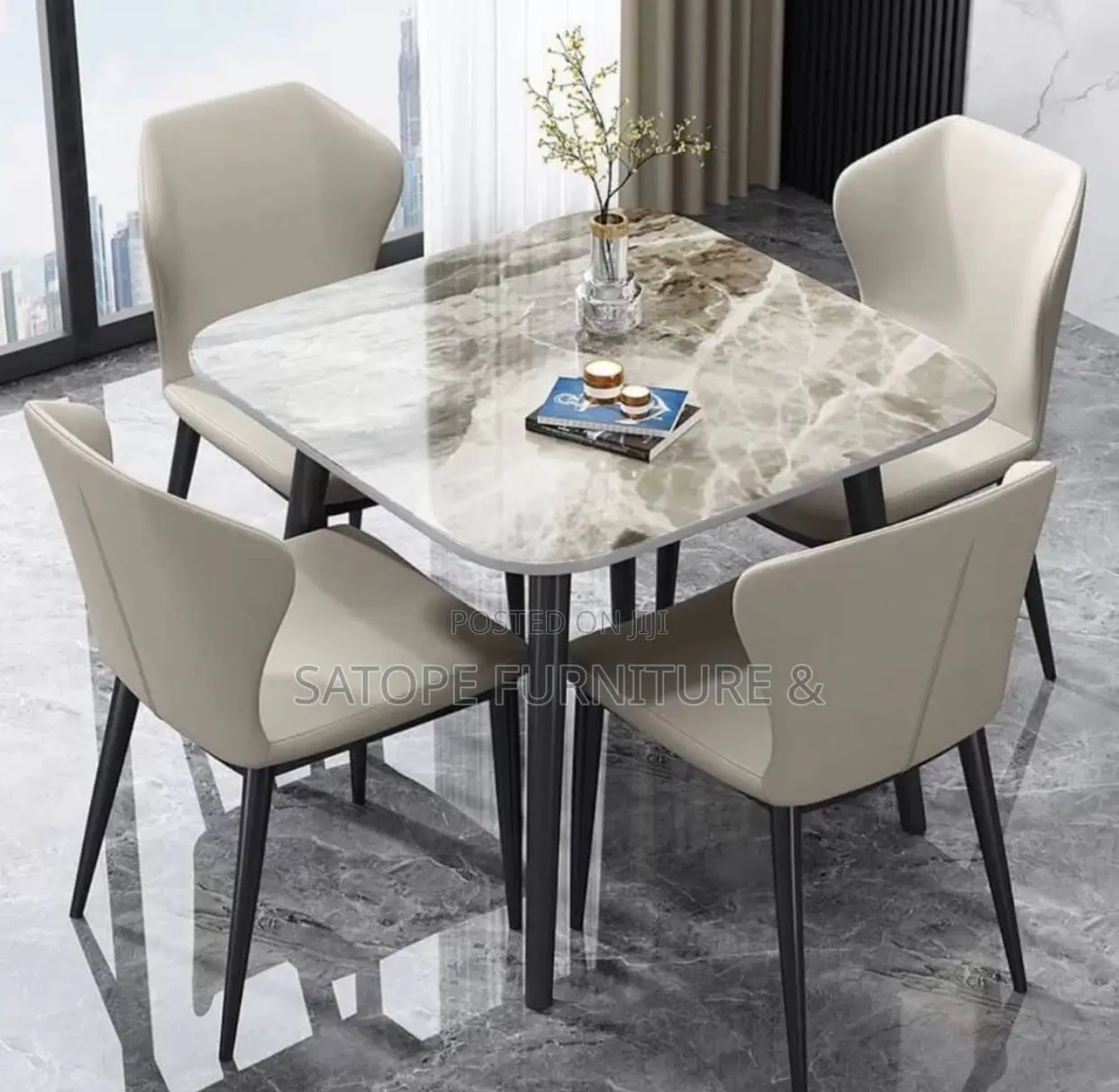 Mable Top Dining Table and Chairs