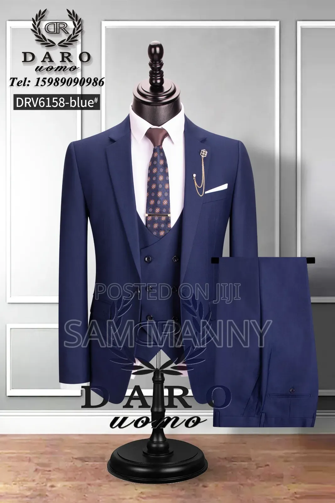 Men Fitted Blue Suits