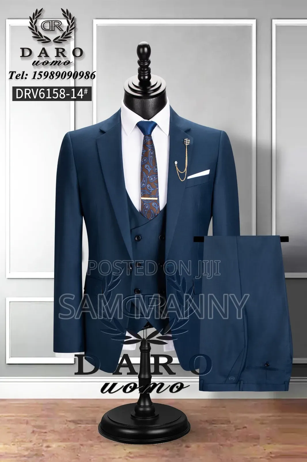 Men Fitted Blue Suits