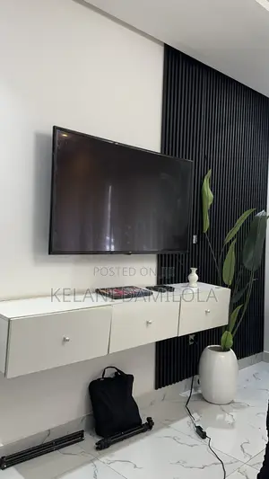 Tv Console and Black Panel Caddings