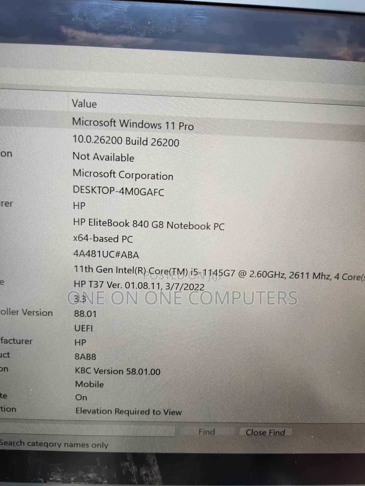 Laptop HP EliteBook 840 G8 8GB Intel Core i5 SSD 256GB
