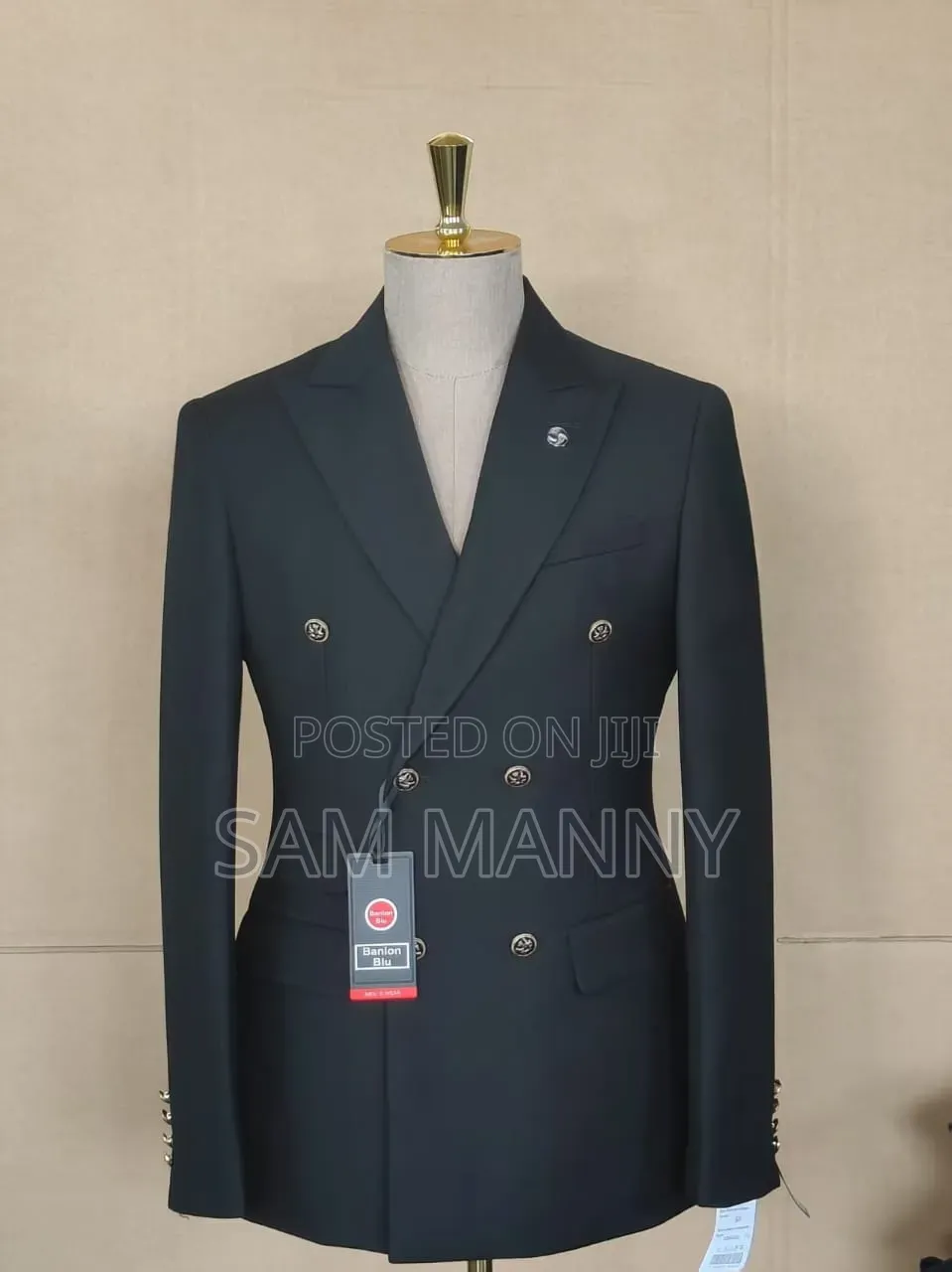 Black Double Breasted 2-Piece Suit