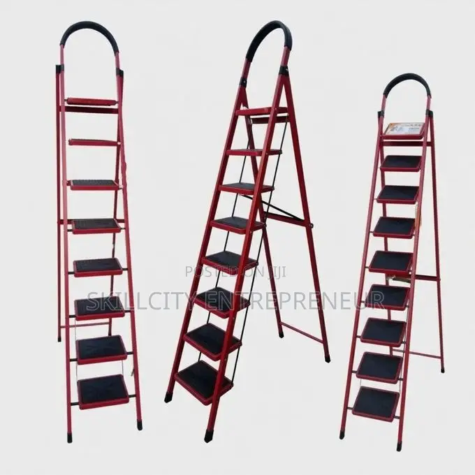 8-Step Household Folding Step Stool With Handrail