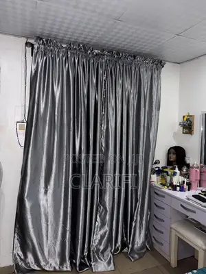 8 Pieces of 2.5yards Grey Silk Curtains (Covers 4 Windows)