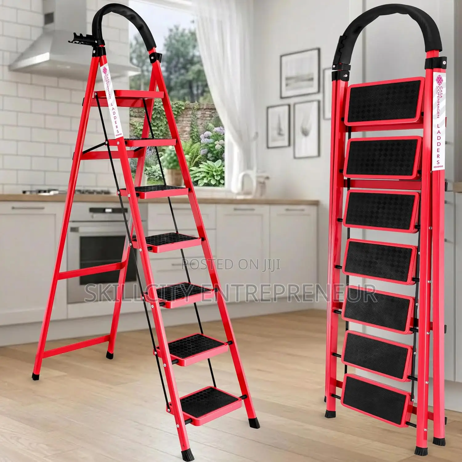 7-Step Folding Step Stool With Handrail