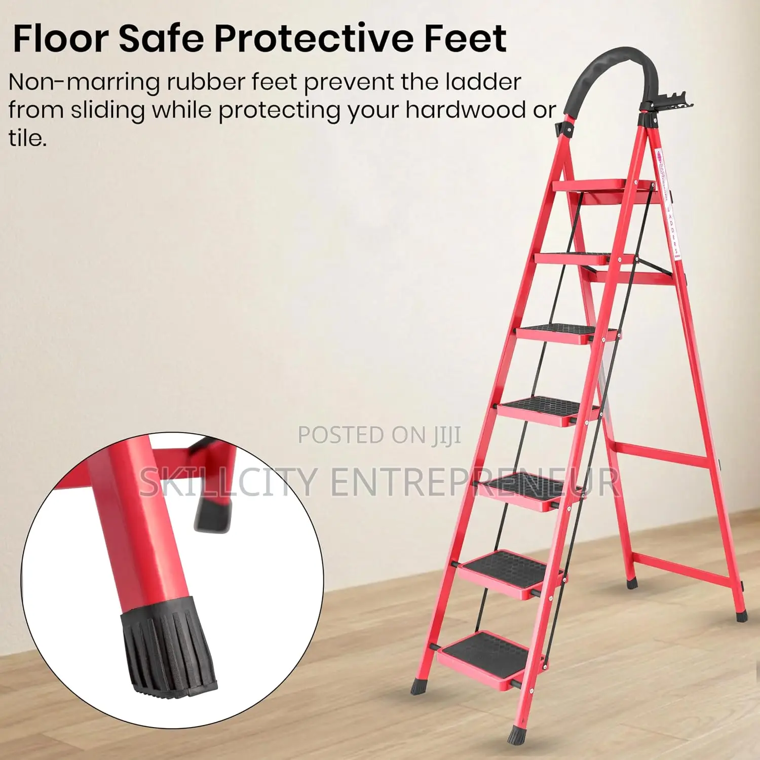 7-Step Folding Step Stool With Handrail