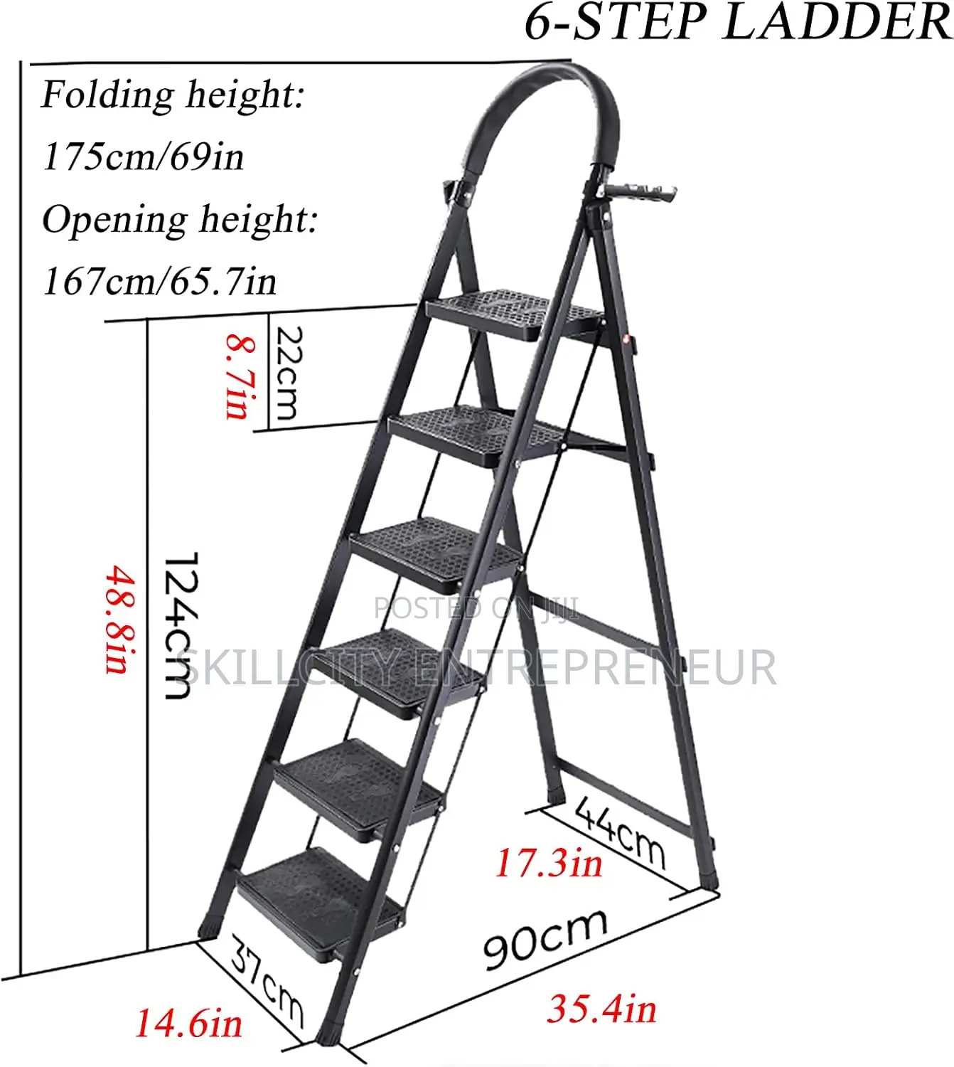 6-Step Folding Step With Handrail