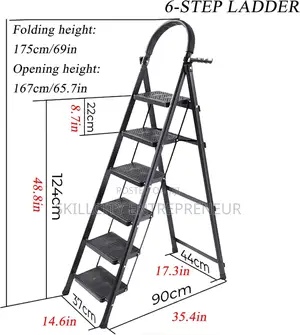 6-Step Folding Step With Handrail
