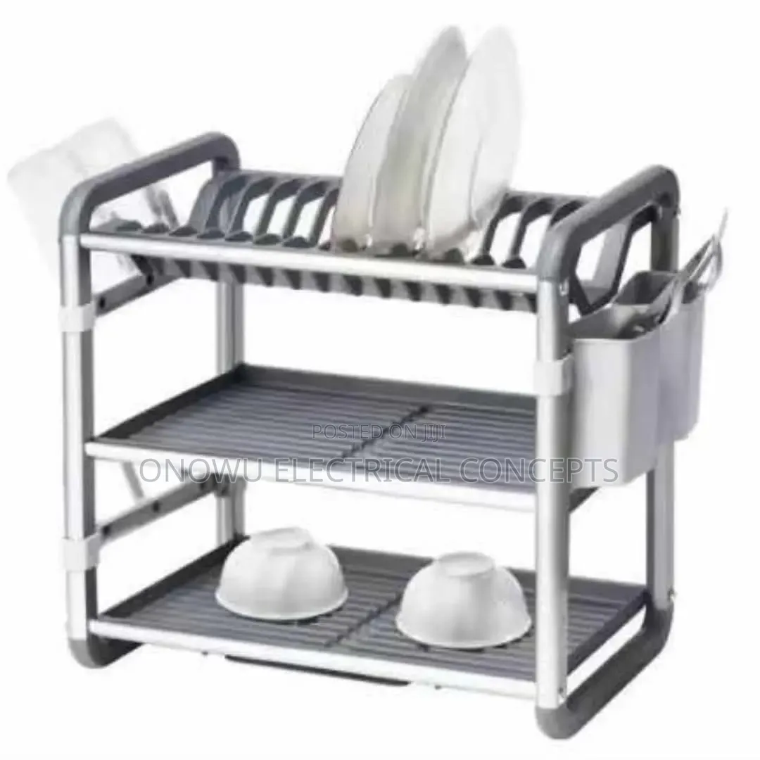 Dish Drying Rack 2-Tier Compact Kitchen Dish Rack Drainboard Set Large