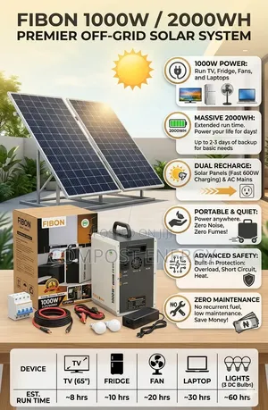 1000w Solar Generator /2000wh With 2 Panels