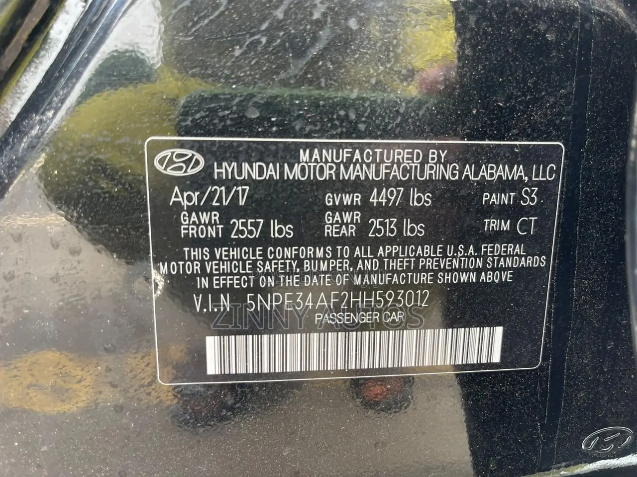 Hyundai Sonata 2017 Black