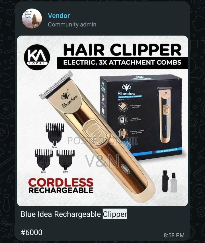 Blue Idea Rechargeable Clipper
