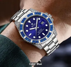 Ruiqi Blue/Silver Two-Tone Automatic/Mechanical Unisex Watch