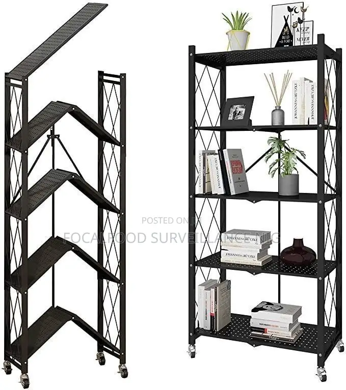 Foldable Storage Organizer Rack- Strong 5 Layers Shelf