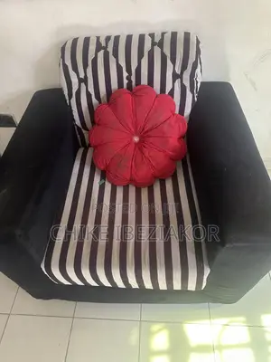Complete Set of Striped Living Room Chairs - Good Condition