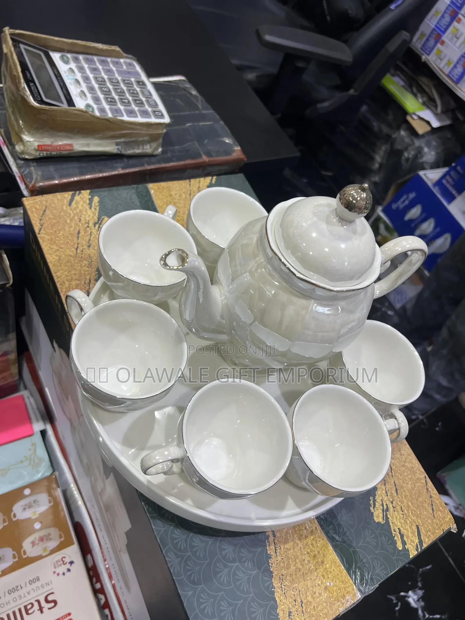Rotating Tea Cup, Jug and Tray