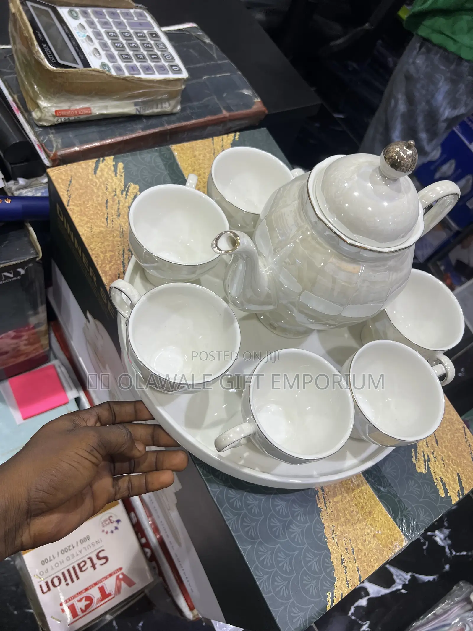 Rotating Tea Cup, Jug and Tray