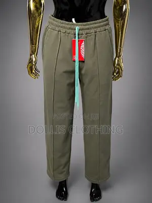 Premium Olive Green Straight-Leg Sweatpants