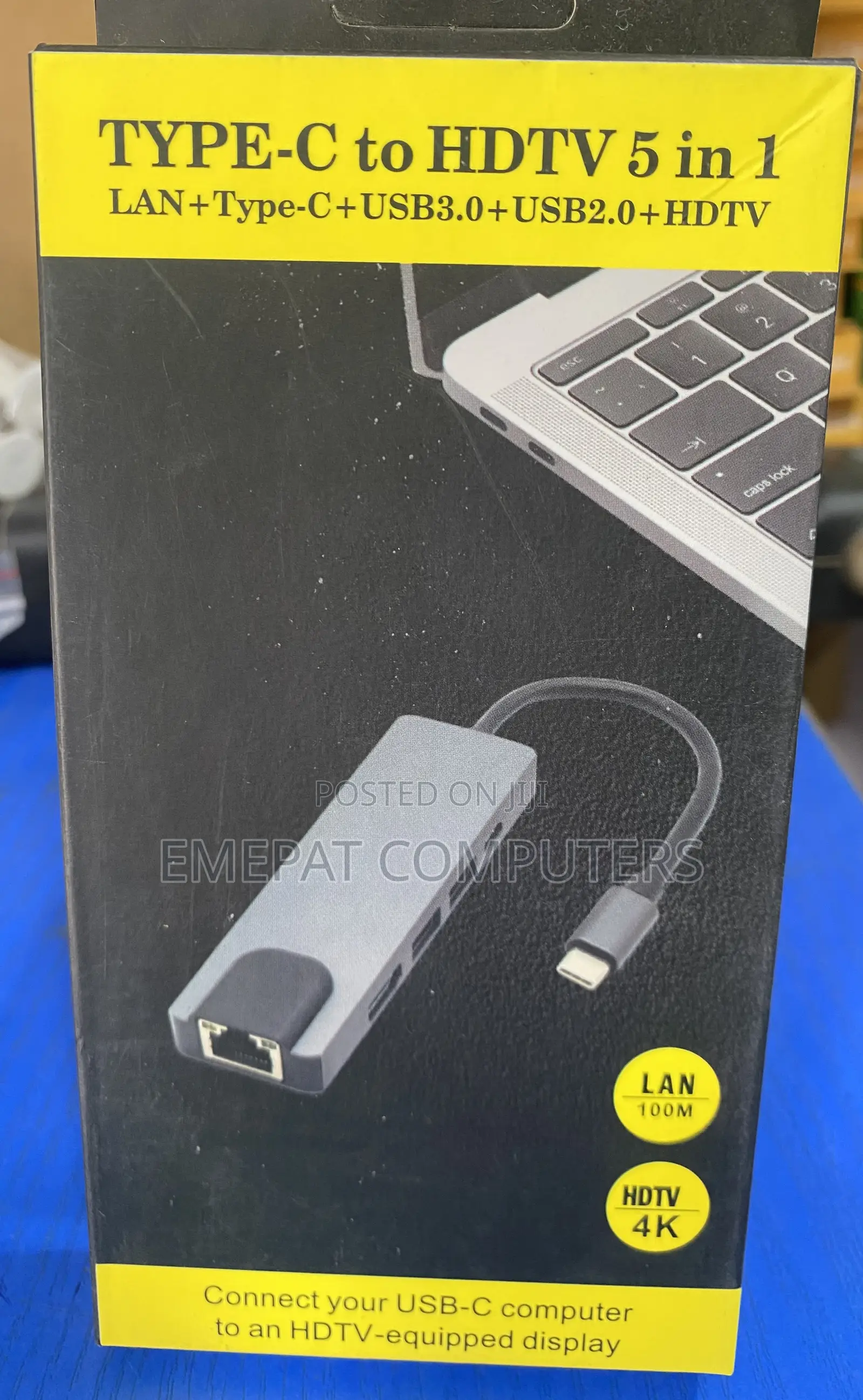 Type C to HDTV 5 in 1 Lan+Type C+Usb+Hdtv