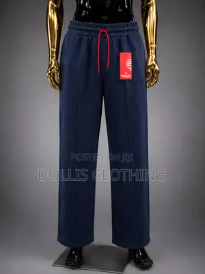 Premium Midnight Navy Straight-Leg Sweatpants