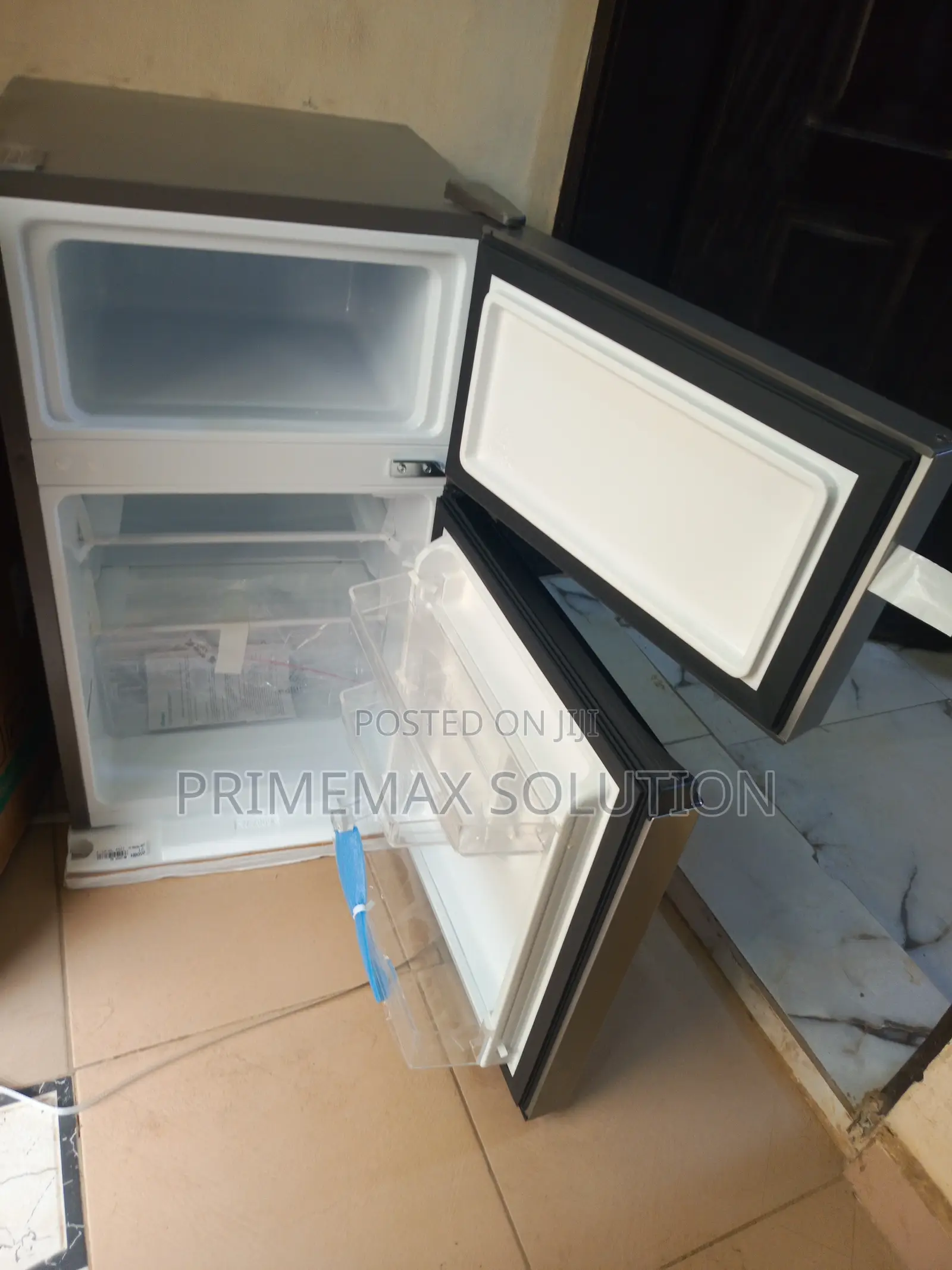 Mini Double Door Hisense 120dr Fridge - Silver Modern Look