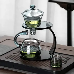 Premium Japanese Glass Tea Brewing Set With Automatic Dispenser