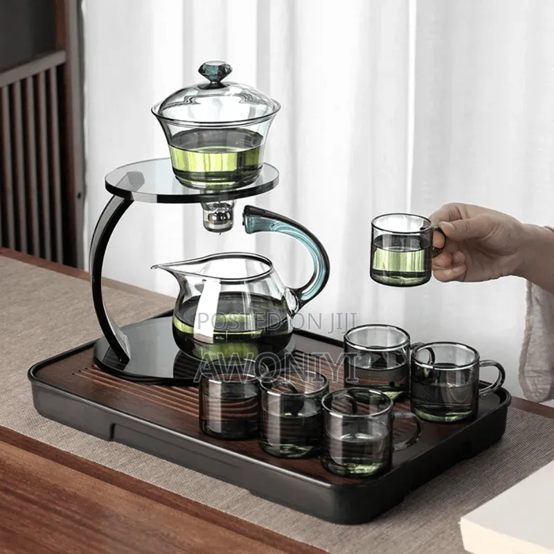 Premium Japanese Glass Tea Brewing Set With Automatic Dispenser