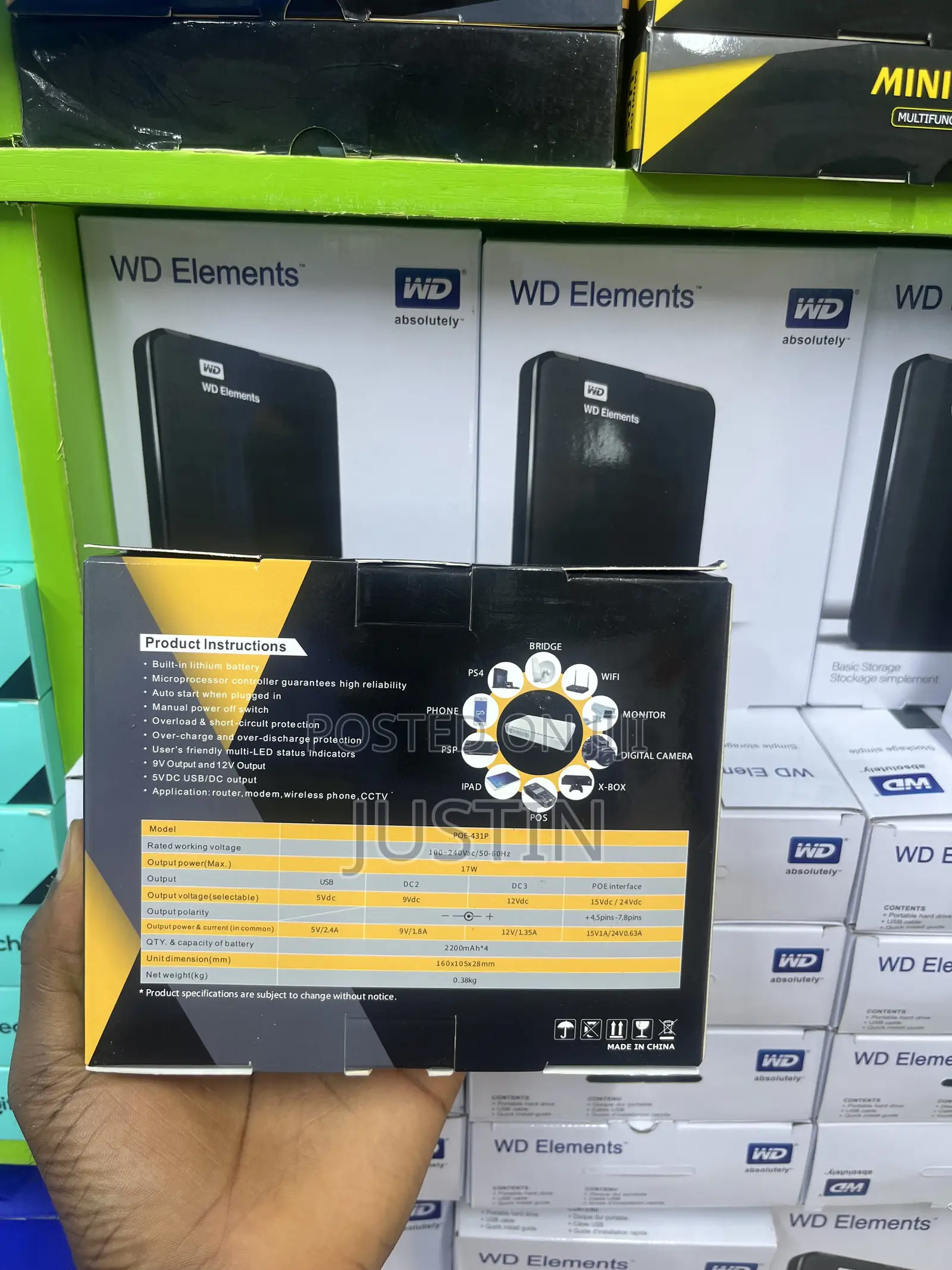 Poe-431p Mini Dc Ups 10400mah