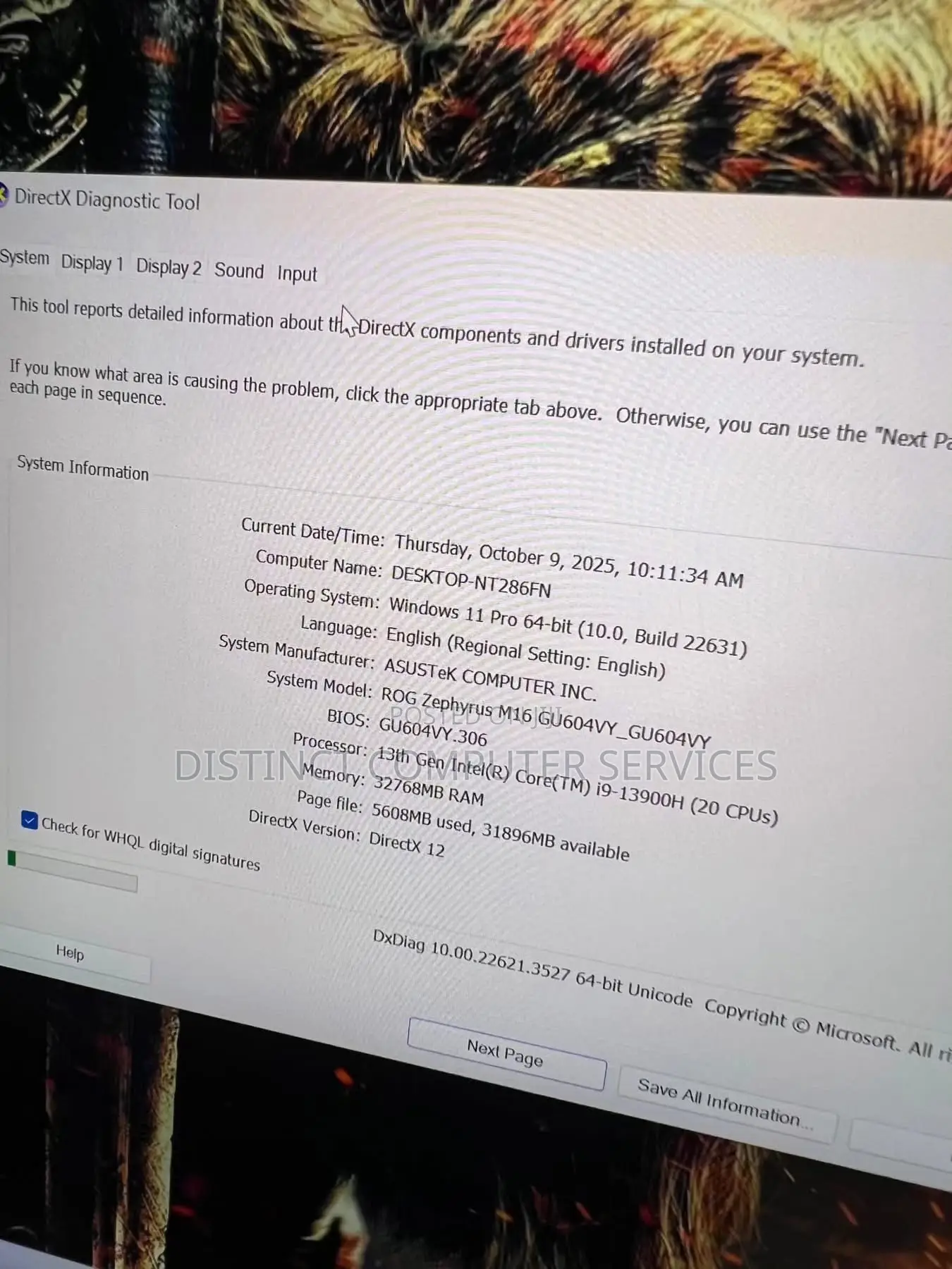Laptop Asus ROG Zephyrus G16 32GB Intel Core i7 SSD 1T