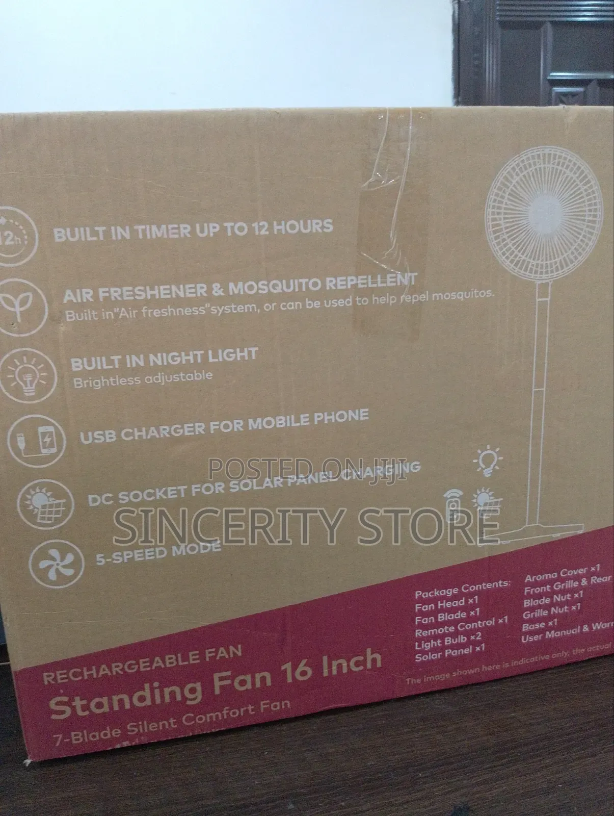 16inches Itel Rechargeable Solar Fan