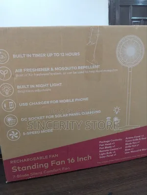 16inches Itel Rechargeable Solar Fan