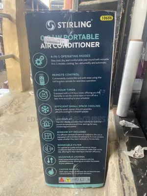 Stirling 0.9kw 4 in 1 Portable Air Condition.Which Includes Window Kit