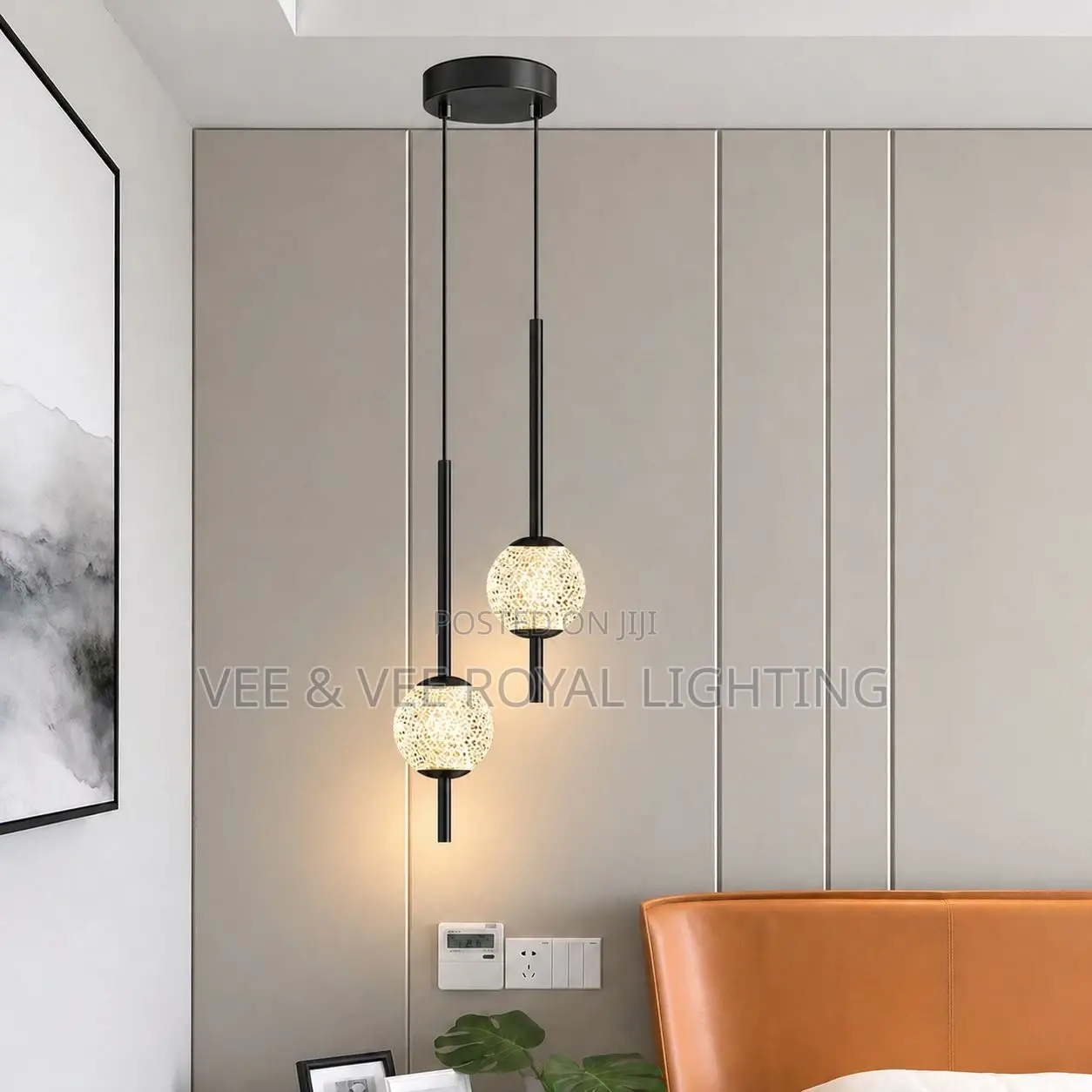 Crystal 2 Drop Pendant Light - For Dining, Kitchen, Bedside, Sit Outs