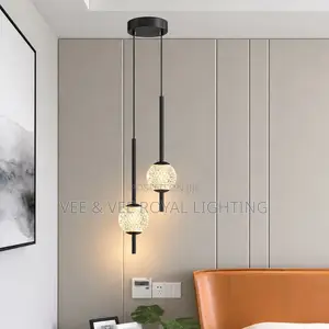 Crystal 2 Drop Pendant Light - For Dining, Kitchen, Bedside, Sit Outs