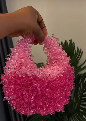 Handcrafted Pink Crystal Beaded Bag | Luxury Artisan Handbag