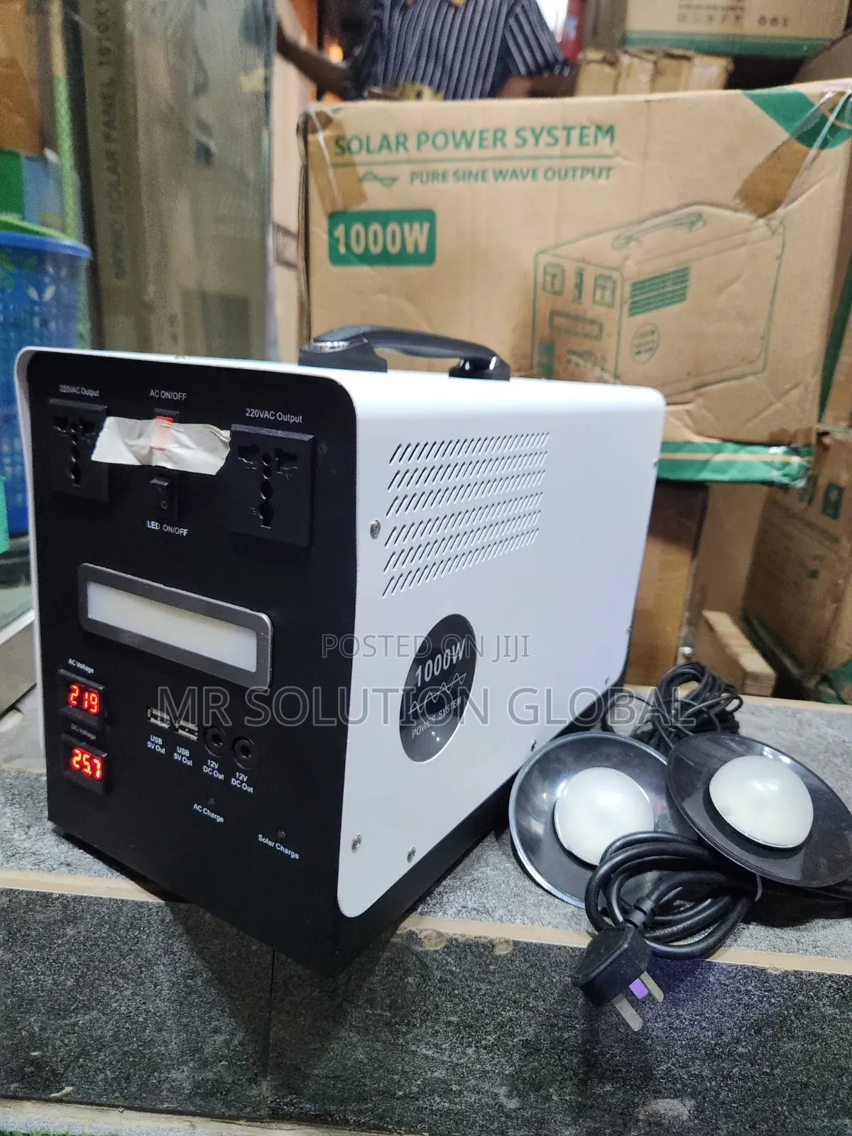 1000w All Top Lithium Battery Solar Generator Come With Bulb
