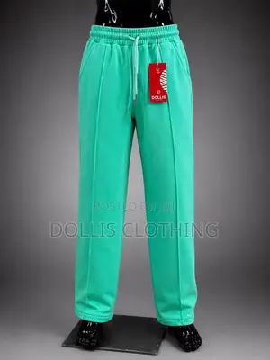 Premium Mint Breeze Straight-Leg Sweatpants