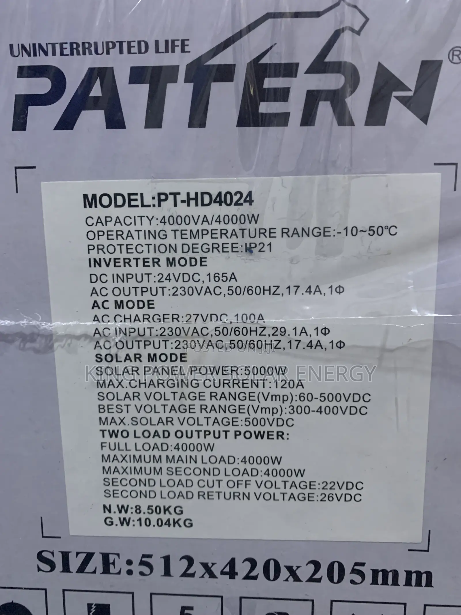 Pattern 4kva/24v Hybrid Inverter