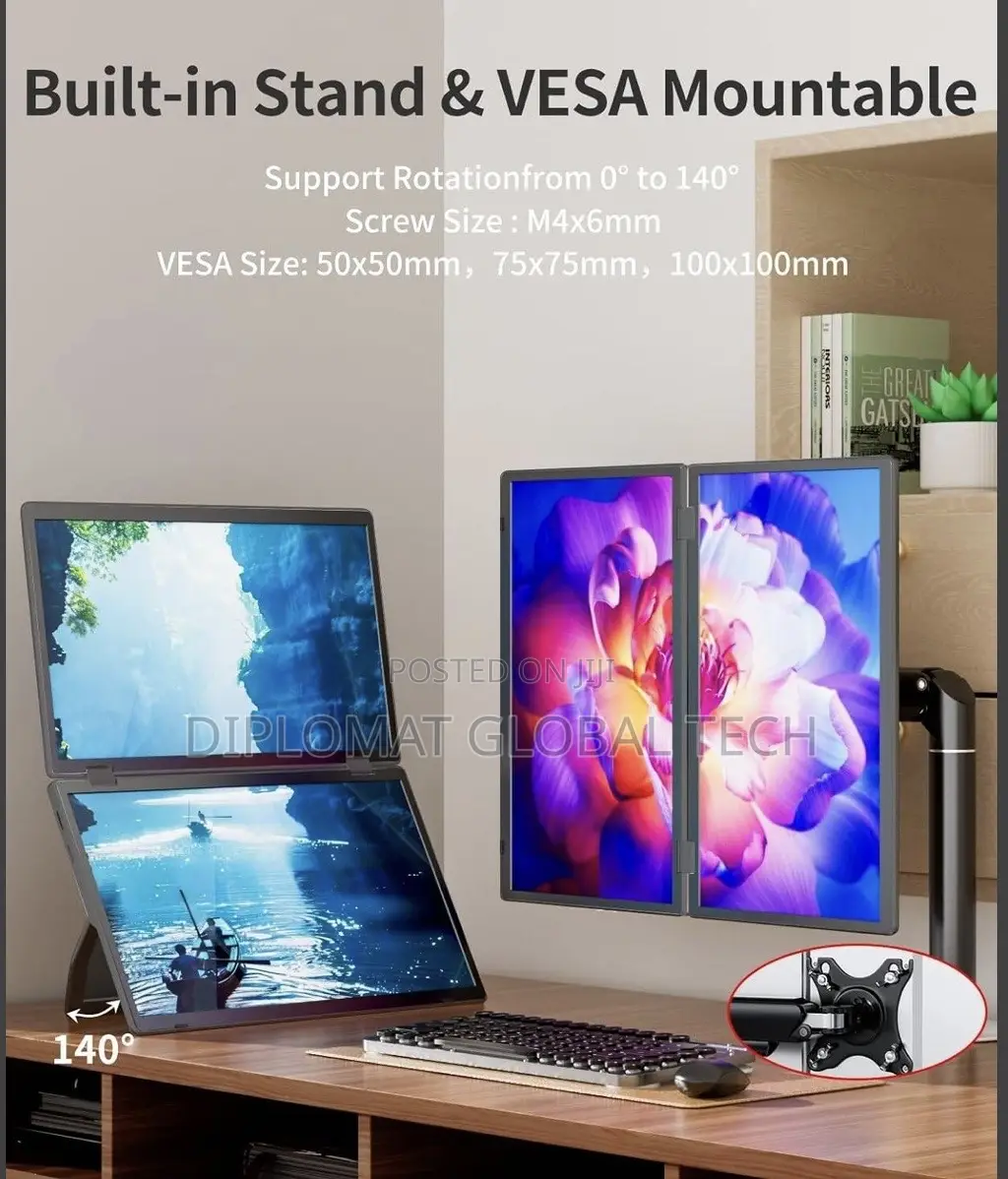 Screen-V2com-M4-Triple Foldable FHD Laptop Screen Extender 15.6” 60hz