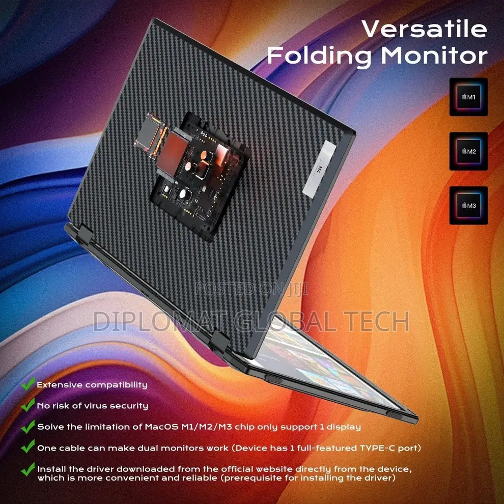 Screen-V2com-M4-Triple Foldable FHD Laptop Screen Extender 15.6” 60hz