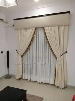 Luxury Cream Design Curtain Set
