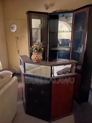 Large Home Bar Stand With Glass Display Cabinet