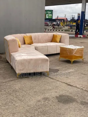 Brand New Luxurycurved Section Sofa With Pillows and Center Table