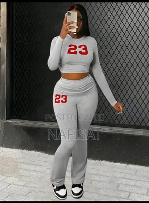 Women's Colorblock Print Round Neck Long Sleeve Casual 2 Pieces Set