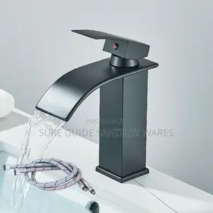 Black Waterfall Basin Mixer Tap