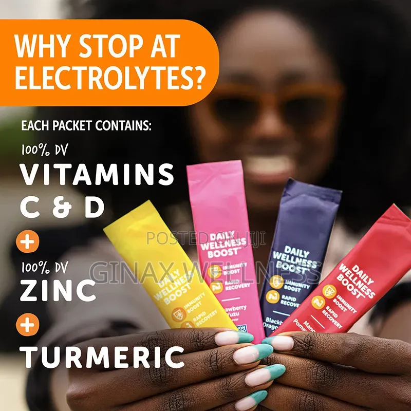 Hydration, Turmeric and Electrolyte Drink Mix With Vitamins C, D, Zinc