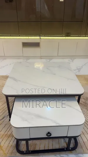 Modern Marble Top Center Table With Drawer