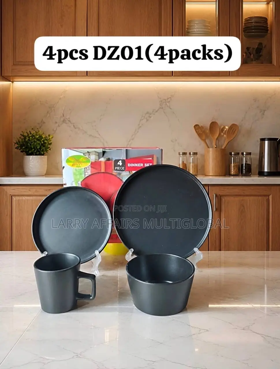 4 Pieces Stoneware Set(White/Black)